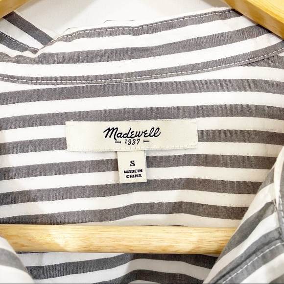 Madewell Striped Button Down Cotton Top - Picture 8 of 9
